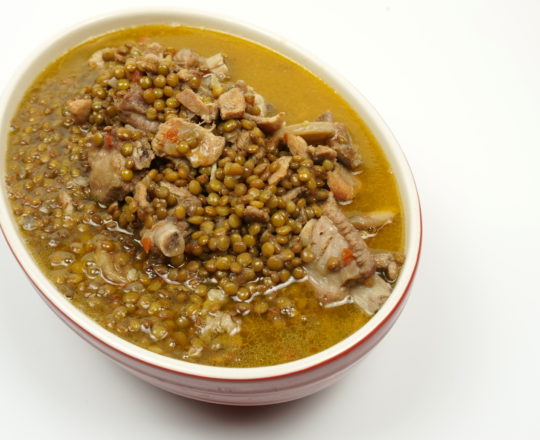 Recipe for braised lentils with pork chop